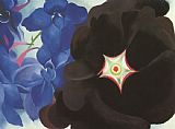 Black Hollyhock Blue Larkspur 1930 by Georgia O'Keeffe